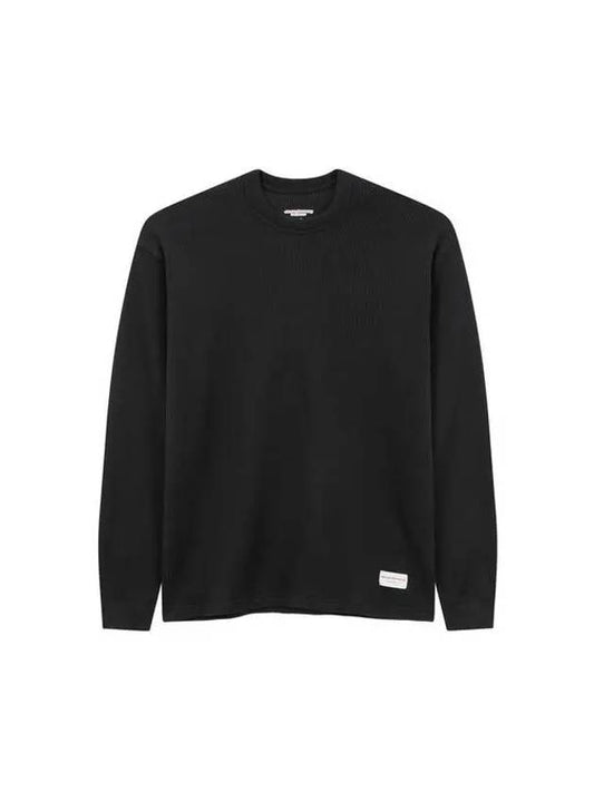 UNISEX Waffle Cotton Crew Neck T Shirt Black - ALEXANDER WANG - BALAAN 1