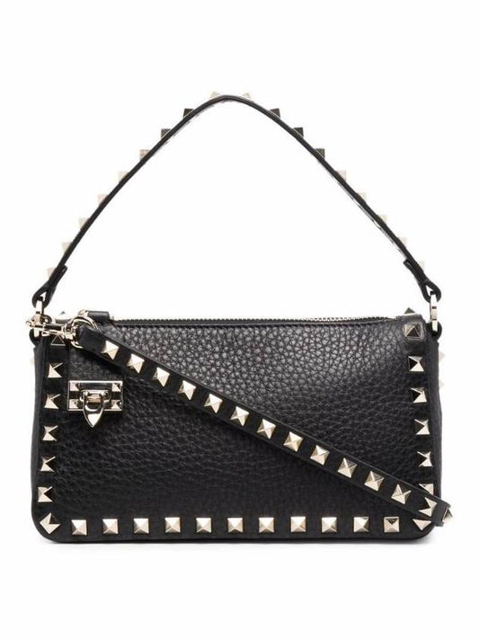 Women's Rockstud Shoulder Bag Black - VALENTINO - BALAAN.