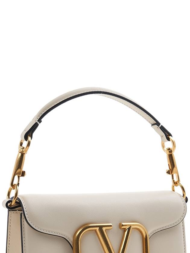 V Logo Buckle Calfskin Small Shoulder Bag Ivory - VALENTINO - BALAAN 8