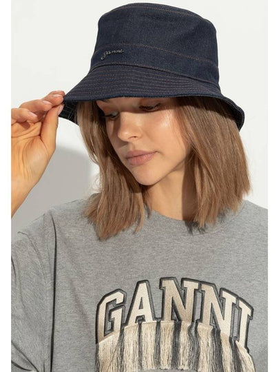 Ganni Denim Bucket Hat, Women's, Navy Blue - GANNI - BALAAN 2