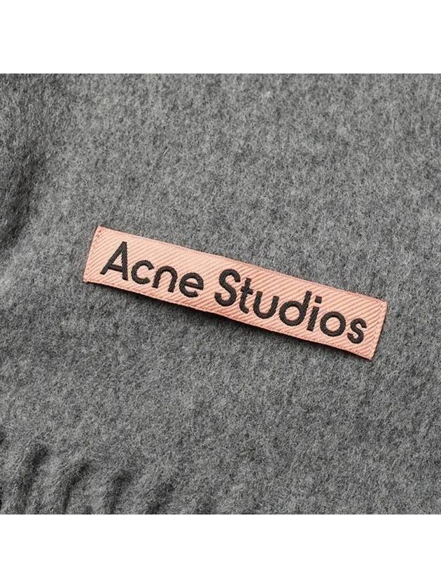 Logo Wool Fringe Scarf Grey - ACNE STUDIOS - BALAAN 4