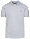 logo detail slim fit short sleeve PK shirt pearl gray - BRUNELLO CUCINELLI - BALAAN.