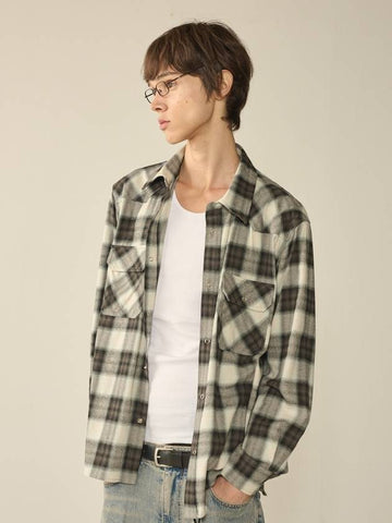 Ombre Checked Western Shirt Black - KINETO - BALAAN 1