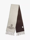 double face jacquard logo muffler scarf off white - VIVIENNE WESTWOOD - BALAAN 4