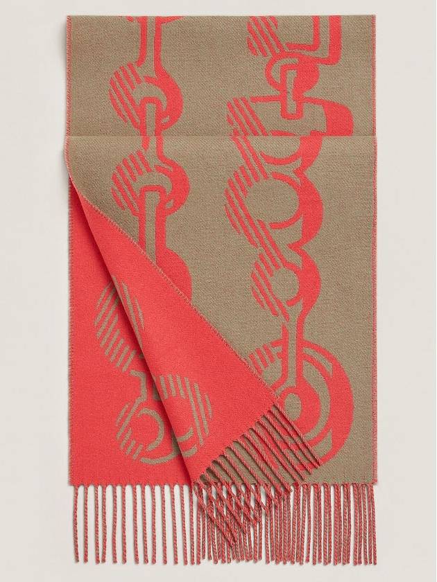 Casaque Do Re Boucles Muffler Kraft Geranium - HERMES - BALAAN 2