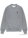 Small Heart Logo Sweatshirt Grey - AMI - BALAAN 2