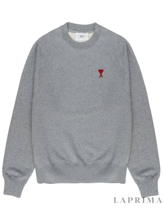 Small Heart Logo Sweatshirt Grey - AMI - BALAAN 2
