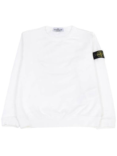 Kids Wappen Patch Cotton Sweatshirt White - STONE ISLAND - BALAAN 1