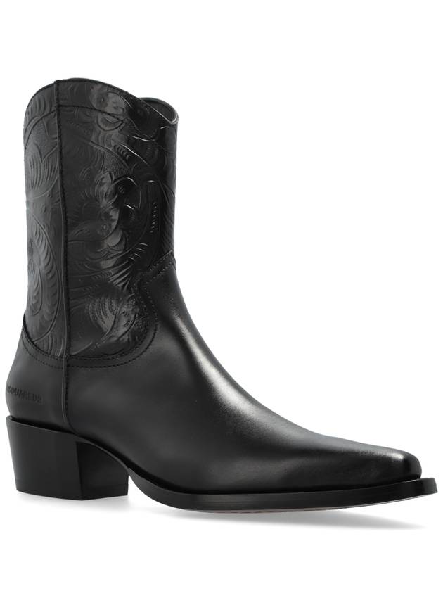 Dsquared2 Leather Cowboy Boots, Men's, Black - DSQUARED2 - BALAAN 4