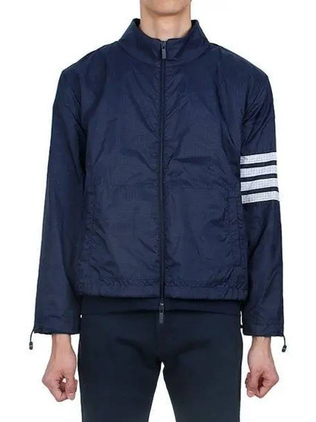 4 Bar Stripe Ripstop Zip-up Jacket Blue - THOM BROWNE - BALAAN 2