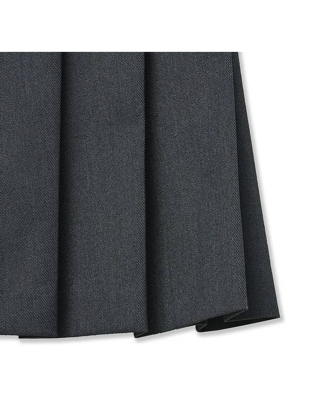 Wool Pleated Mini Skirt Grey - NOIRER FOR WOMEN - BALAAN 8