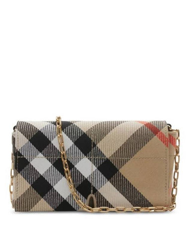 Snip Check Chain Mini Shoulder Bag Sand - BURBERRY - BALAAN 1