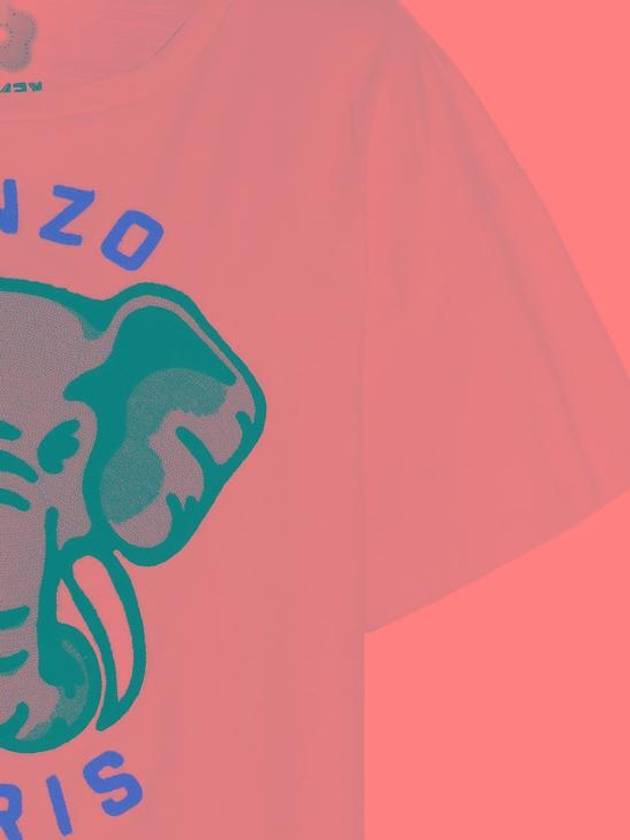 Elephant Cotton Short Sleeve T-Shirt White - KENZO - BALAAN 4