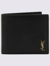 Tiny Cassandre Gold Monogram Half Wallet Black - SAINT LAURENT - BALAAN 2