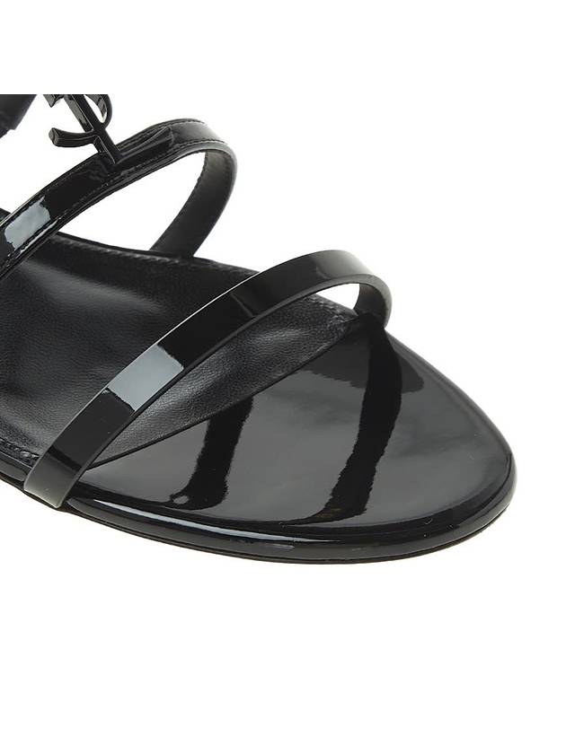 Cassandra Monogram Leather Sandals Black - SAINT LAURENT - BALAAN 10