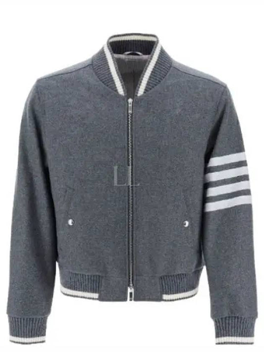 4 Bar Stripe Bomber Jacket Grey - THOM BROWNE - BALAAN 2