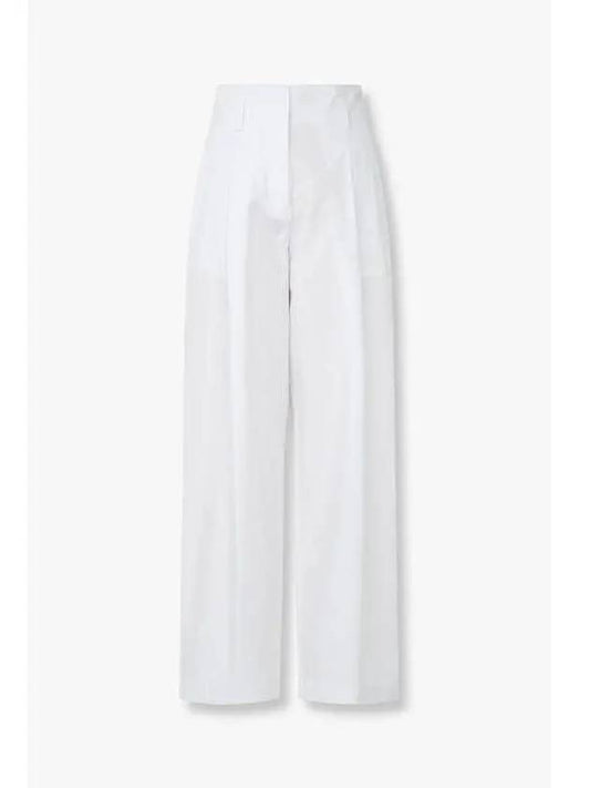 Women s One Tuck Wide Cotton Pants White - ARMANI EXCHANGE - BALAAN 1