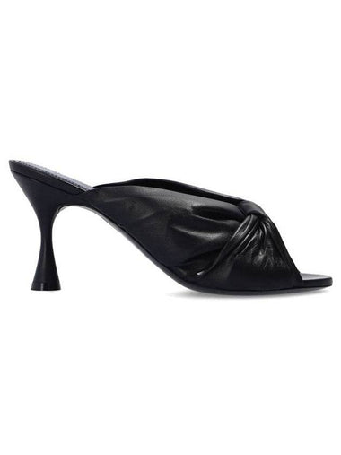 Drapy Leather Mule Heel Black - BALENCIAGA - BALAAN 1