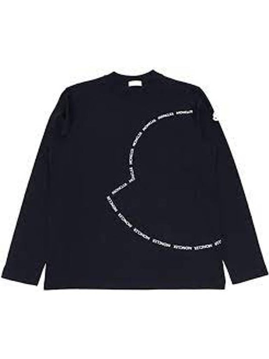 Logo Outline Long Sleeve T-Shirt Navy - MONCLER - BALAAN 1