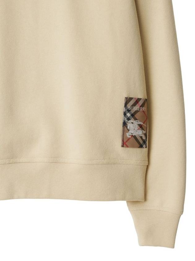 Check Label Cotton Sweatshirt Nutmeg - BURBERRY - BALAAN 6