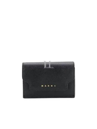 Logo Leather Half Wallet Black - MARNI - BALAAN 2