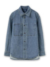 Men's Swaying Flower Denim Long Sleeve Shirt Blue - WOOYOUNGMI - BALAAN 6