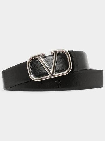 Buckle Leather Belt Black - VALENTINO - BALAAN 1