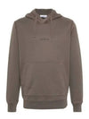 Logo Print Cotton Hoodie Brown - STONE ISLAND - BALAAN 2