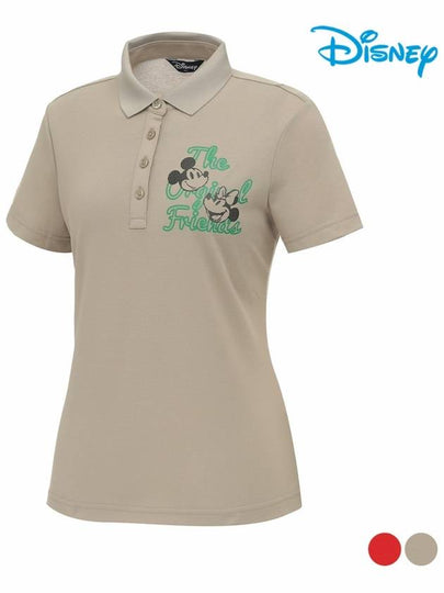 Women s Artwork Uncut Hem Short Sleeve Collar T Shirt DO2LTS043 - DISNEY GOLF - BALAAN 2