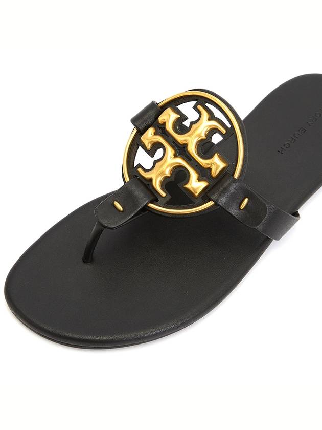 Women's Metal Miller Soft Flip Flops Black - TORY BURCH - BALAAN 8