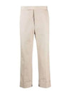 Typewriter Classic Backstrap Straight Pants Beige - THOM BROWNE - BALAAN 2