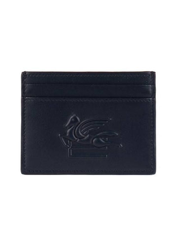 Etro Blue Embossed Logo Card Holder - ETRO - BALAAN 1