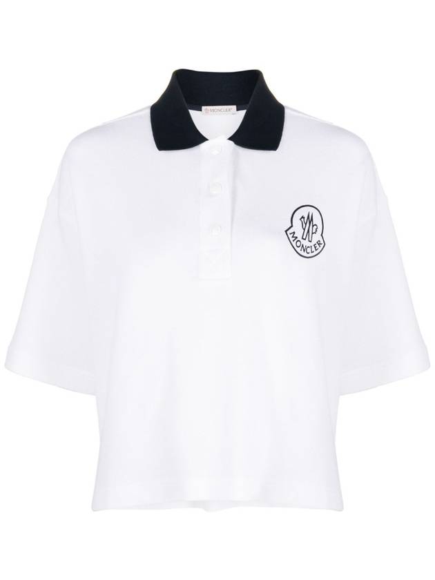 Logo Cotton Polo Shirt White - MONCLER - BALAAN 2