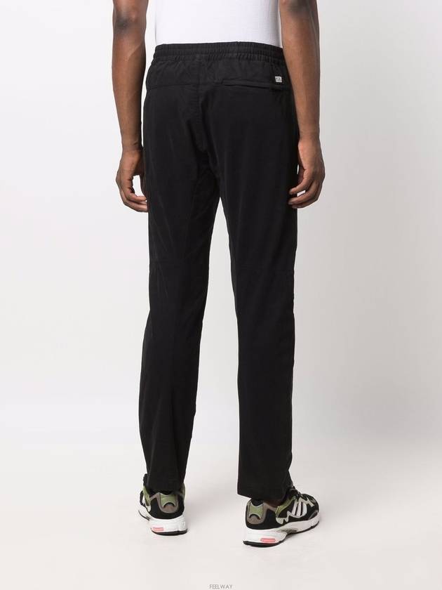 Men's Lens Wappen Pocket Banding Cargo Straight Pants Black - CP COMPANY - BALAAN.