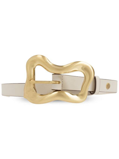 Rag & Bone  Leather Belt Greige, Women's, Cream - RAG & BONE - BALAAN 1