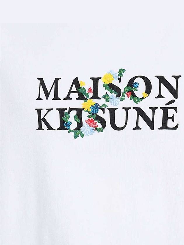 Flowers Oversized Short Sleeve T-Shirt White - MAISON KITSUNE - BALAAN 4