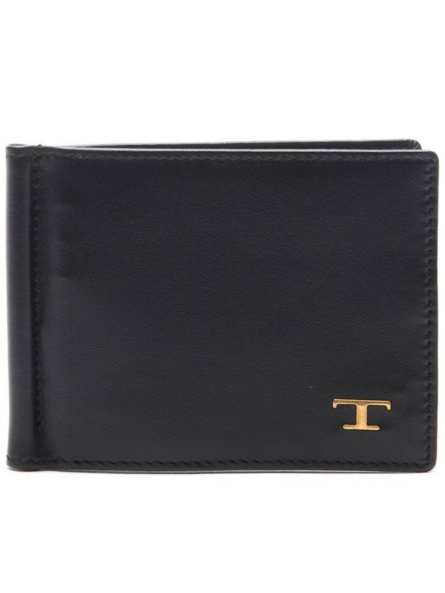 Men's T Logo Money Clip Half Wallet Black - TOD'S - BALAAN 2