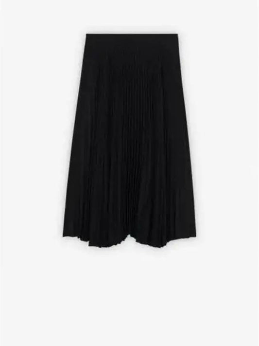 Women's Flare Cut Midi Pleated Skirt Black - MAISON KITSUNE - BALAAN 2