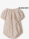 Baby Check Cotton Bodysuit Pale Stone 8094268 - BURBERRY - BALAAN 3