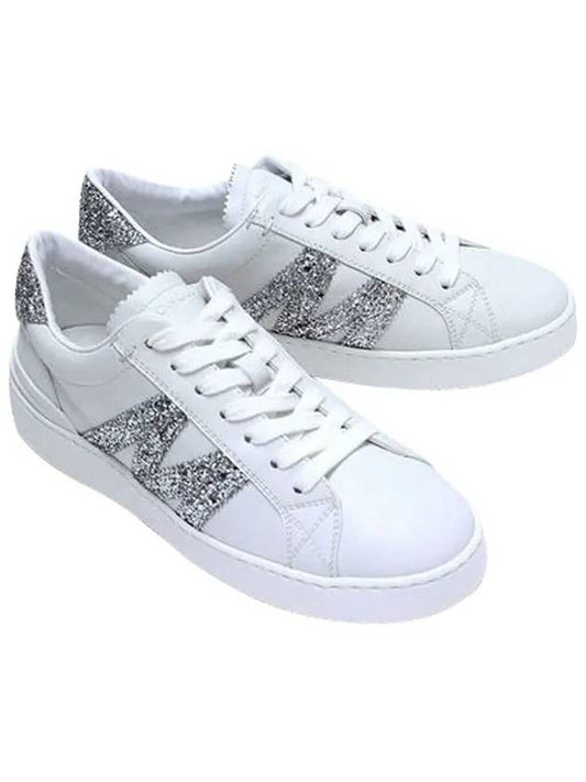 Monaco M Trainer Glitter Embellished Low Top Sneakers White - MONCLER - BALAAN 2