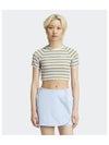 80s Rib Stripe Crop Baby Short Sleeve T Shirt Sky Blue - ADIDAS - BALAAN 2