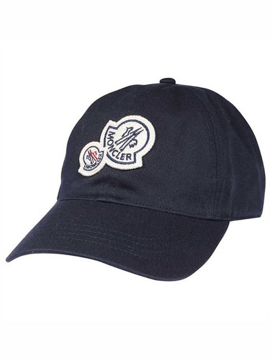 Double Logo Patch Ball Cap Navy - MONCLER - BALAAN 2