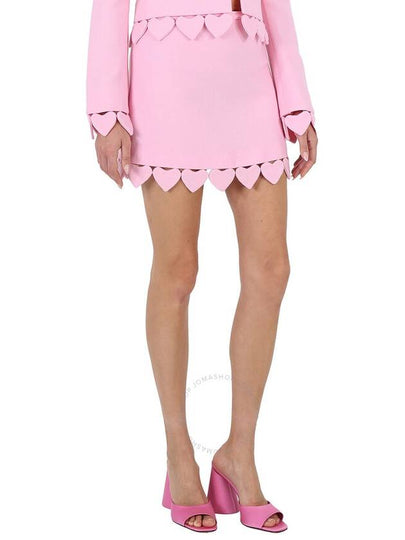 Mach & Mach Ladies Pink Heart-Shaped Crystal-Trim A-Line Skirt, Brand Size 34 (US Size 2) - MACH & MACH - BALAAN 2