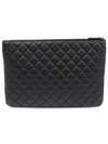 Black tweed lambskin silver large clutch 22nd - CHANEL - BALAAN 4