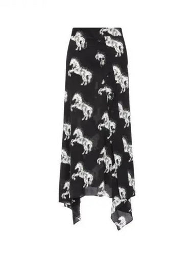 Pixel Horse Silk Long Skirt Black 271953 - STELLA MCCARTNEY - BALAAN 1