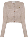 Bea ORB Embroidered Logo Crop Cardigan Grey - VIVIENNE WESTWOOD - BALAAN 2