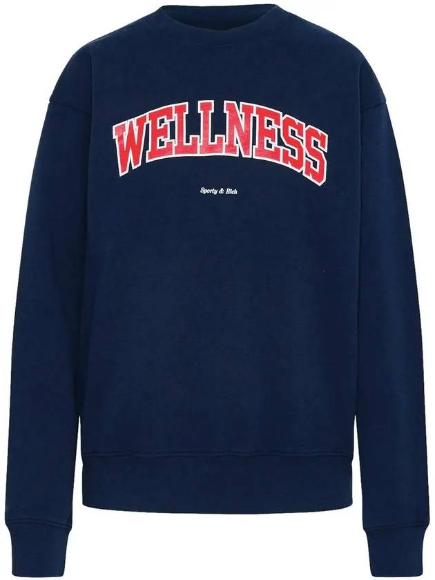 Crew Neck Print Sweatshirt Navy - SPORTY & RICH - BALAAN 3