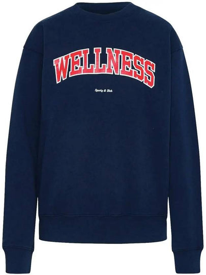 Crew Neck Print Sweatshirt Navy - SPORTY & RICH - BALAAN 2