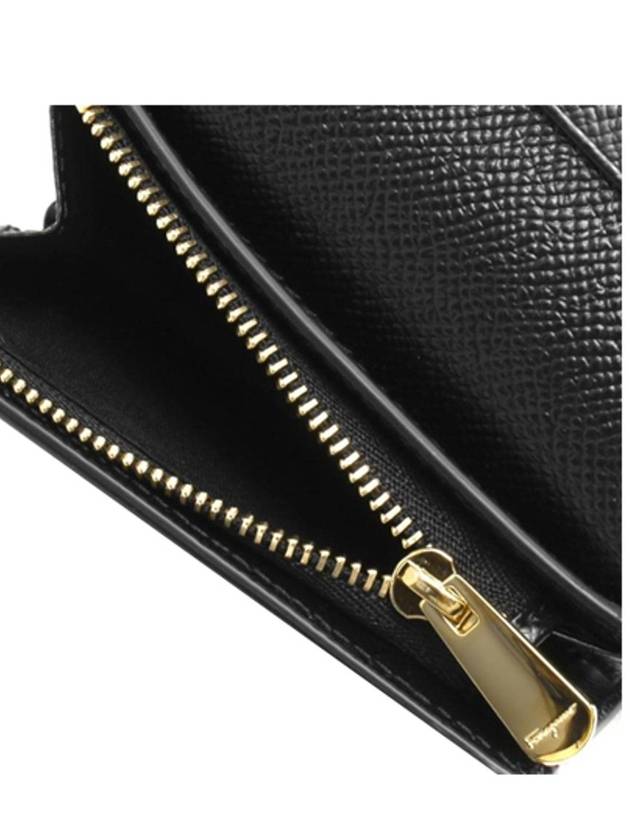 Vara Bow Gloss Flap Half Wallet Black - SALVATORE FERRAGAMO - BALAAN 7