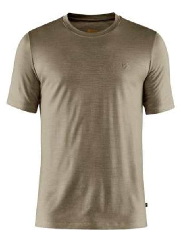 Men's Abisko Wool Short Sleeves T-Shirt Light Olive - FJALL RAVEN - BALAAN 1